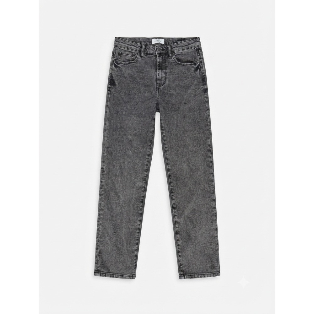 Kensie Jeans The Ella High Rise Straight Grey Acid Wash Denim Size 4/27